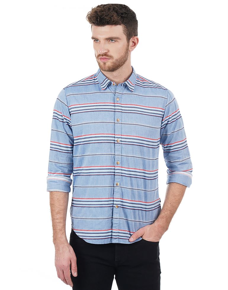 Pepe Jeans London Men Striped Casual Wear Shirt